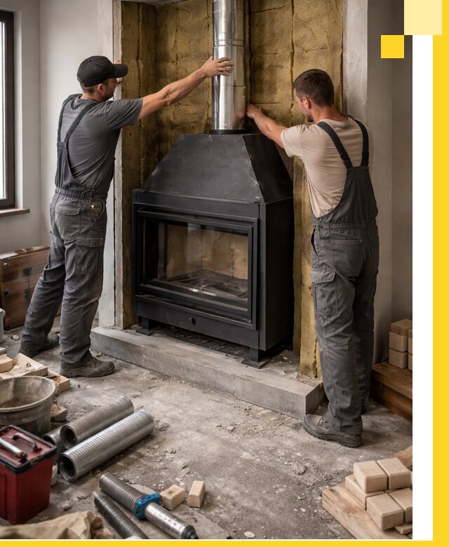 Изготовление и монтаж закрытых каминов в Амурске под ключ