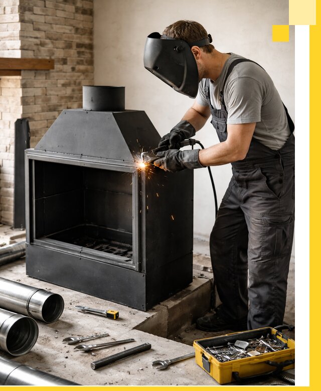 Продажа и установка металлических каминов в Амурске под ключ