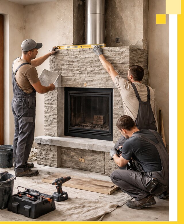 Профессиональный монтаж каминов под ключ в Амурске для дома