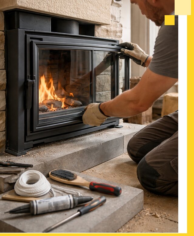 Производство, монтаж и доставка каминов со стеклом в Амурске