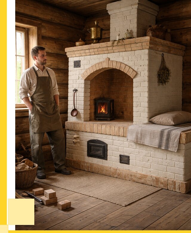 Русские печи с лежанкой под ключ в Амурске от 154980 р. ЭриданМрс