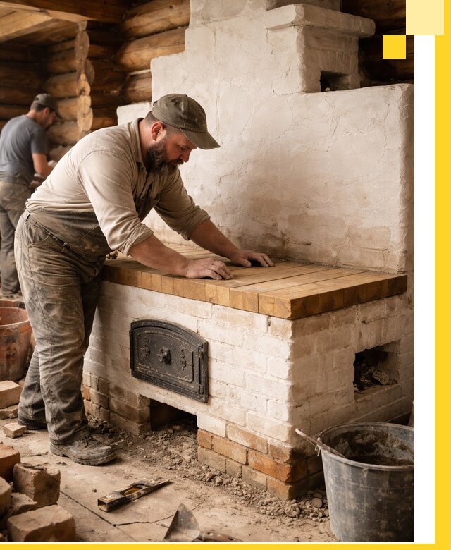 Проектирование и установка русской печи с лежанкой в Амурске