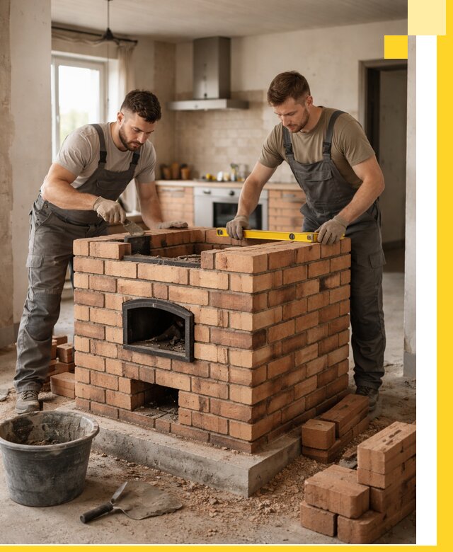 Установка и монтаж печей в частном доме в Амурске под ключ