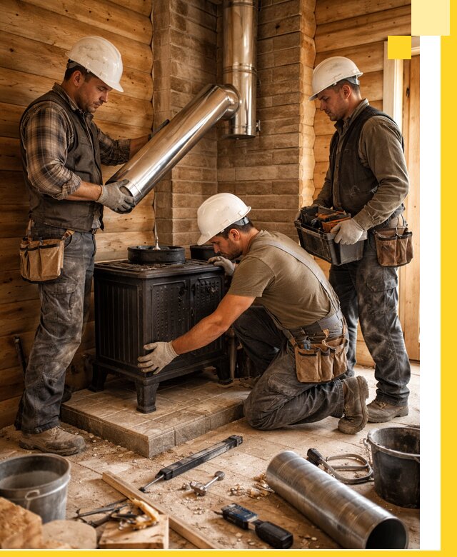 Профессиональный монтаж банных печей и дымоходов в Амурске