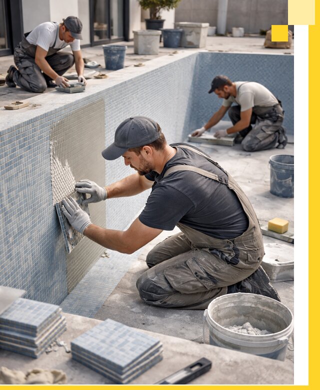 Облицовка бассейнов в Амурске плитка мозаика гидроизоляция