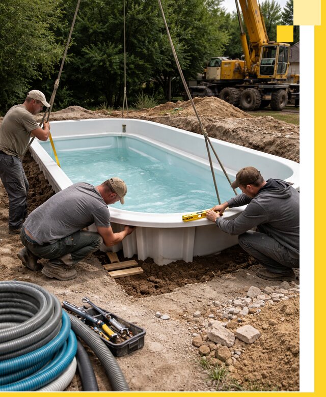 Установка и монтаж композитных бассейнов под ключ в Амурске