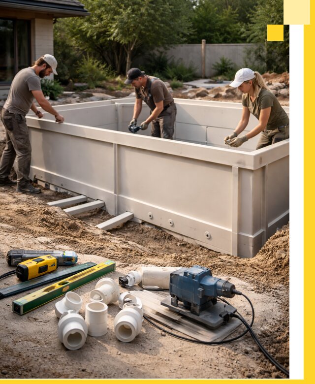 Установка полипропиленовых бассейнов под ключ в Амурске