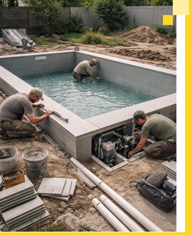 Строительство и монтаж бассейнов для дачи под ключ в Амурске