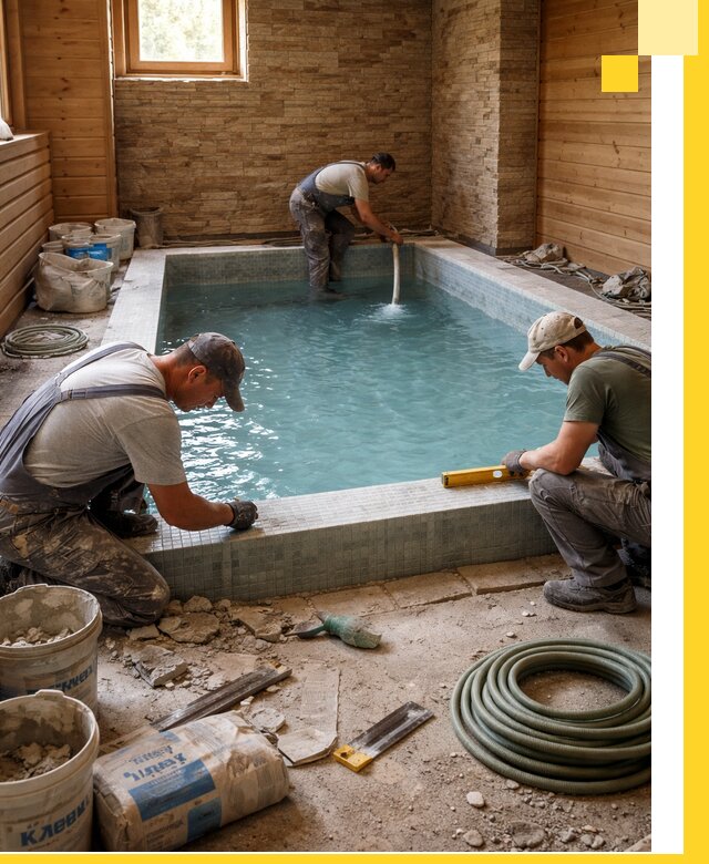 Проектирование и строительство бассейнов для бани в Амурске