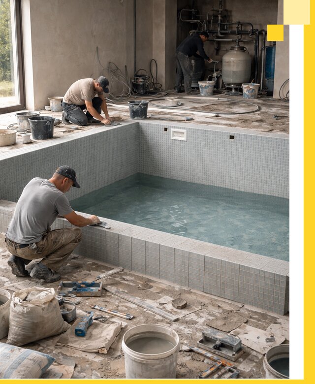 Строительство и монтаж бассейнов в помещении в Амурске