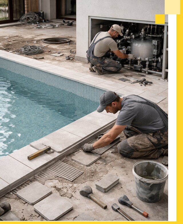 Строительство и монтаж бассейнов в коттедже в Амурске