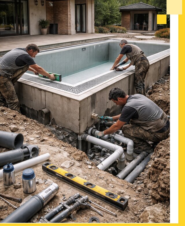 Строительство переливных бассейнов в Амурске под ключ