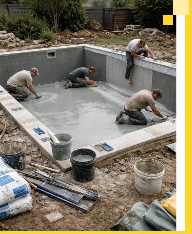 Изготовление и монтаж чаши бассейна под ключ в Амурске