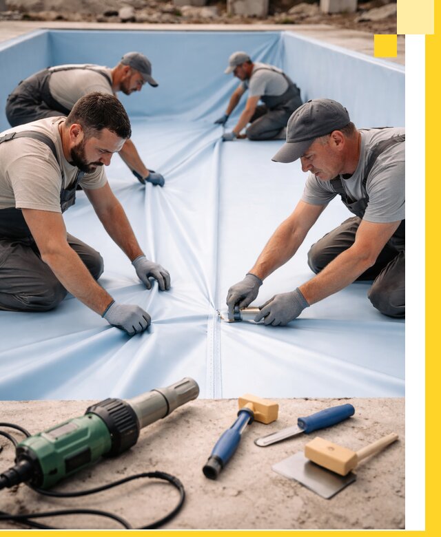 ПВХ пленка для бассейнов с монтажом и гарантией в Амурске