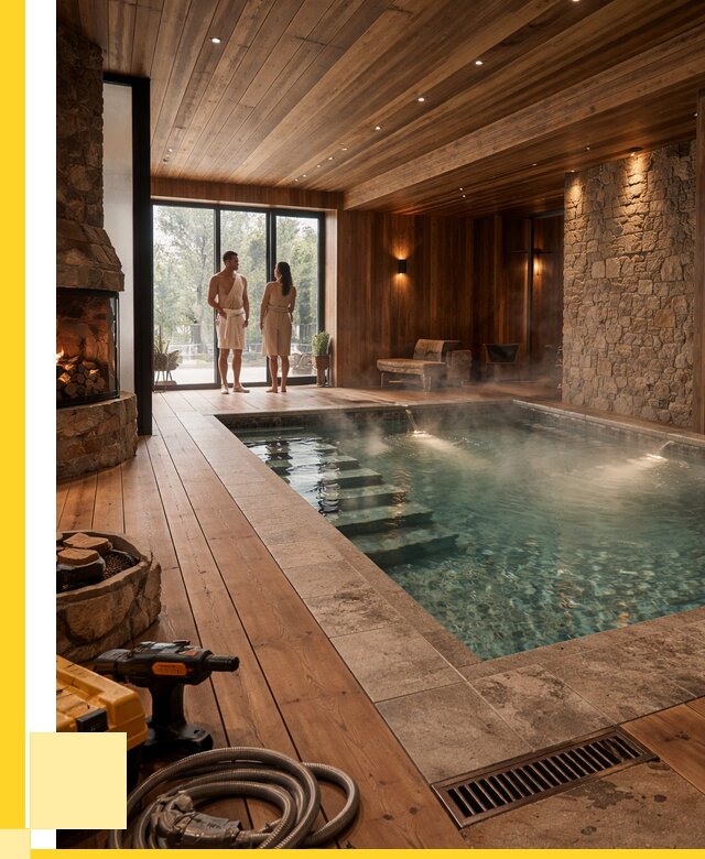 Проекты бань с бассейном под ключ в Амурске от 77490 р., ЭриданМрс