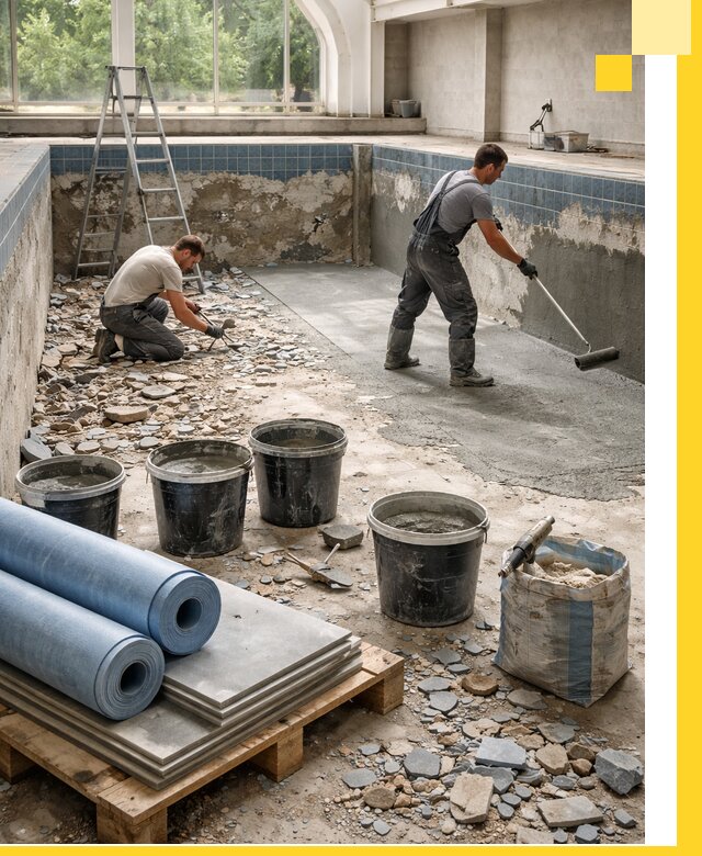 Реконструкция бассейнов в Амурске: ремонт, гидроизоляция