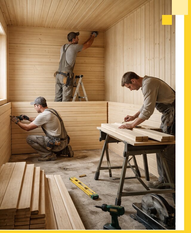 Обшивка саун в Амурске из натуральной древесины под ключ