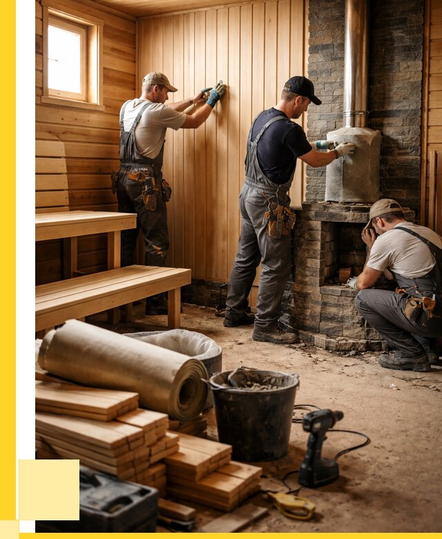 Ремонт бань под ключ в Амурске от 46494 р. | ЭриданМрс