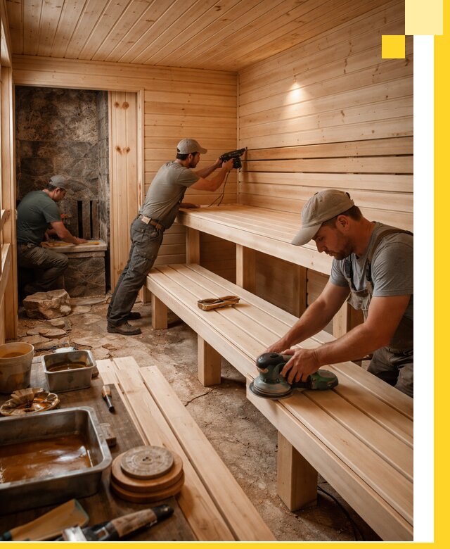 Профессиональная отделка бань в Амурске под ключ, с гарантией