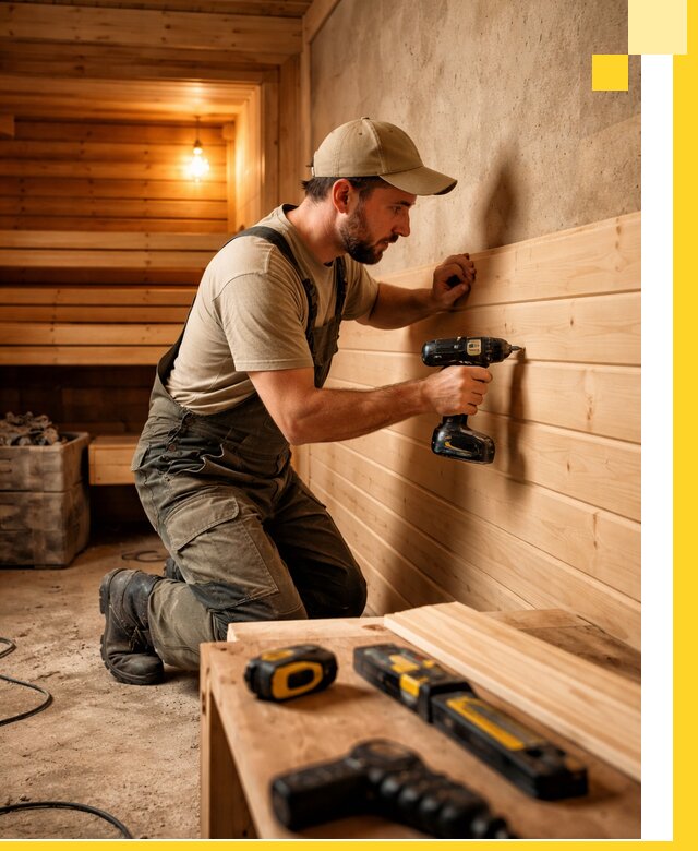 Профессиональная внутренняя отделка бани в Амурске под ключ