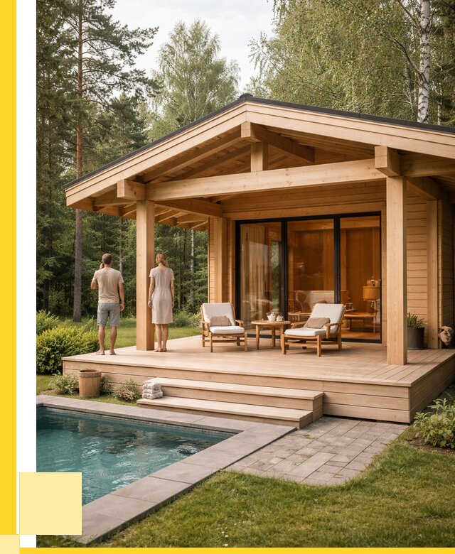 Бани с террасой под ключ в Амурске от 619920 р. | ЭриданМрс