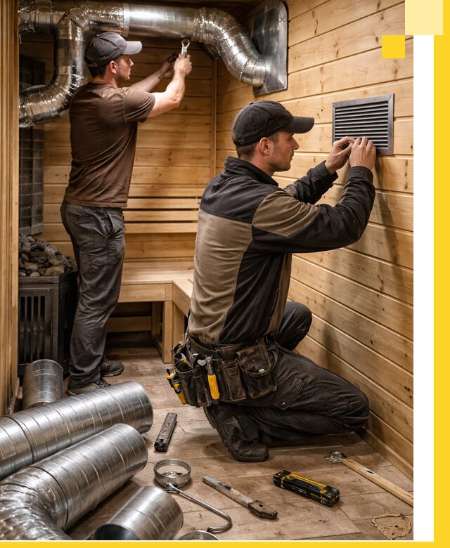 Проектирование и монтаж вентиляции бани в Амурске под ключ