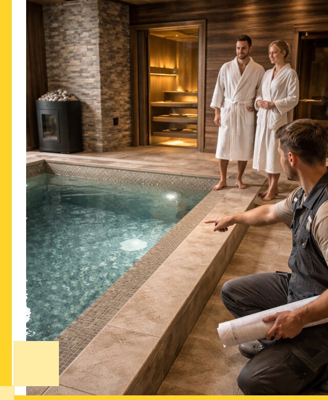 Проект бани с бассейном под ключ в Амурске от 67158 р. | ЭриданМрс