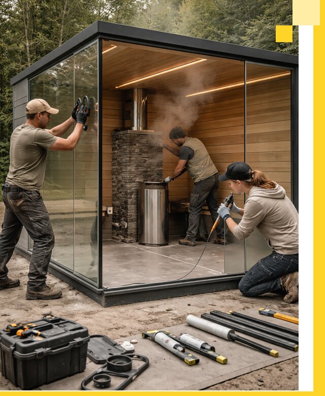 Проектирование и строительство стеклянных бань в Амурске