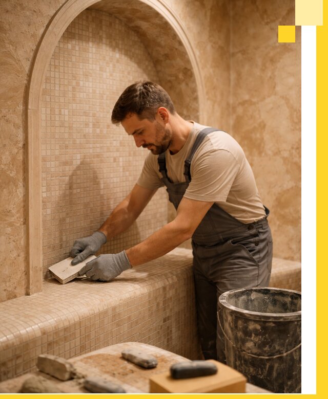 Профессиональная отделка хамамов с мозаикой под ключ в Амурске